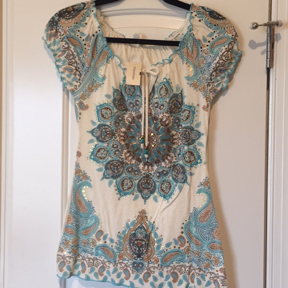 Maurice’s turquoise bling top NWT